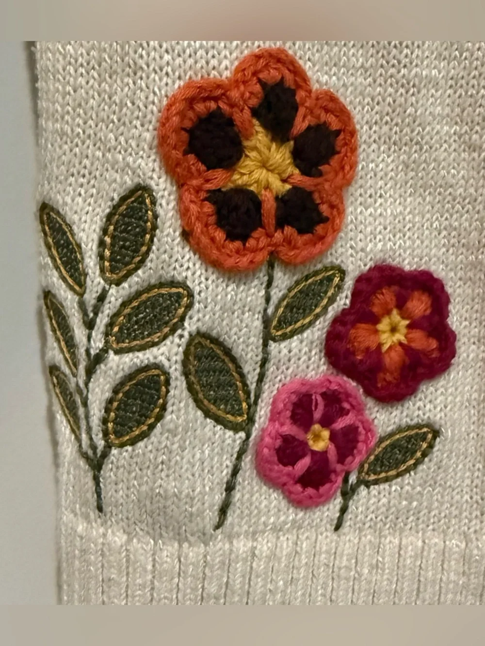 Gymboree Cream Cardigan with Floral & Butterfly Embroidery with Matching Dress